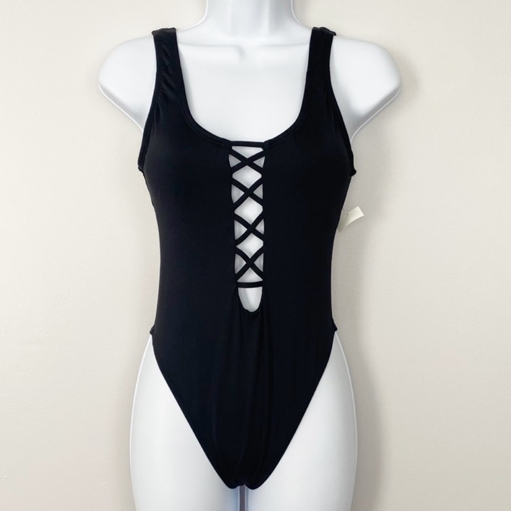 New The Bikini Lab Large OnePiece Swimsuit Criss Cross